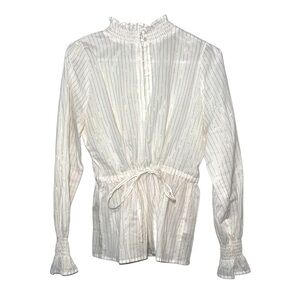 Emerson Fry‎ India Collection Women’s Striped Smocked Blouse XS/S